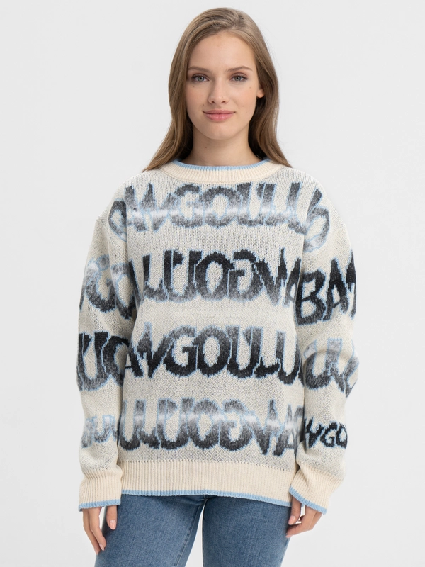 Oversized свитер Words Blue, женский