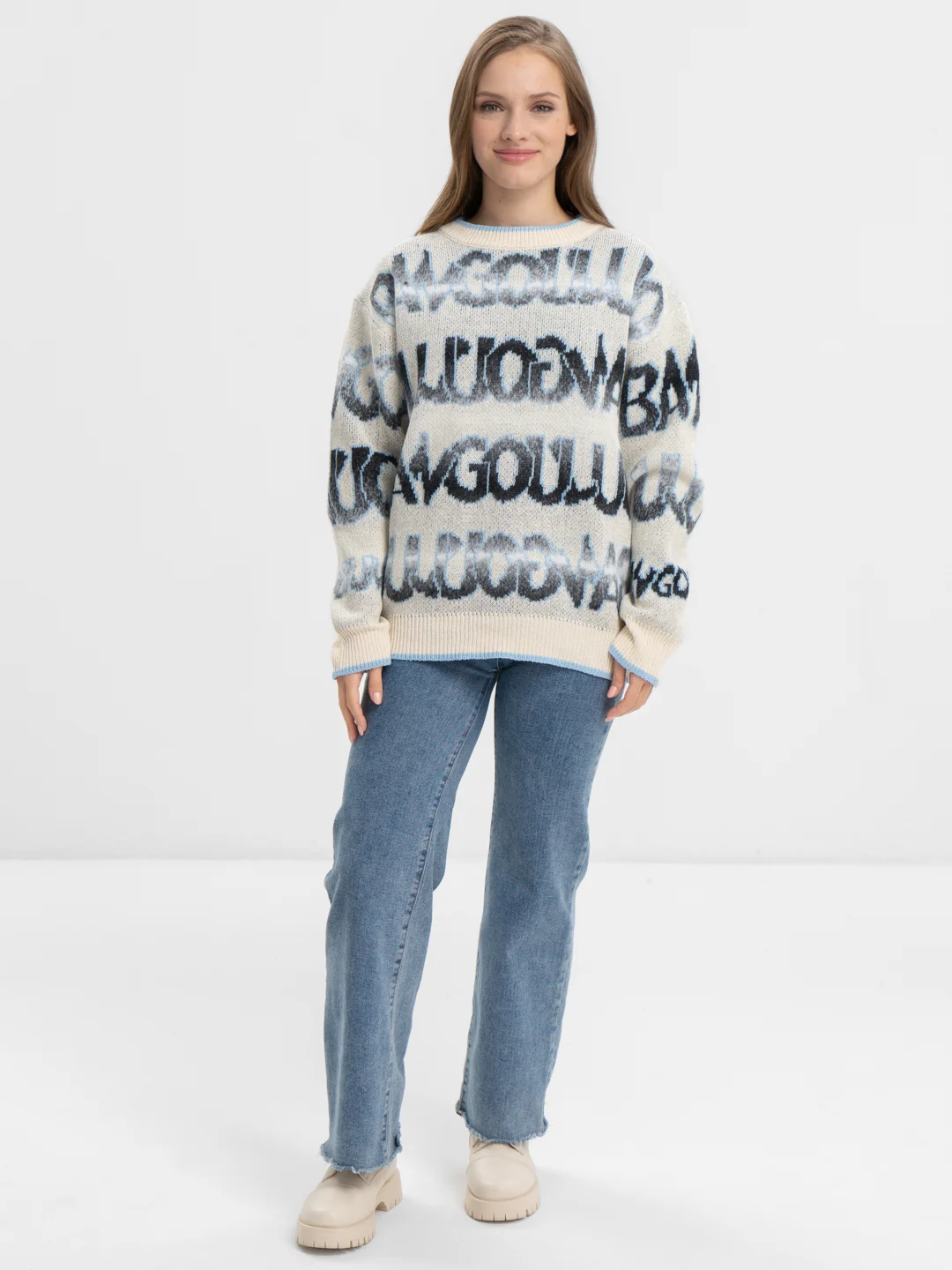 Oversized свитер Words Blue, женский