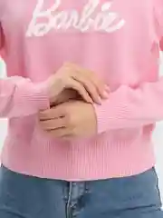 Розовый джемпер женский, белый, вязанный, Barbie