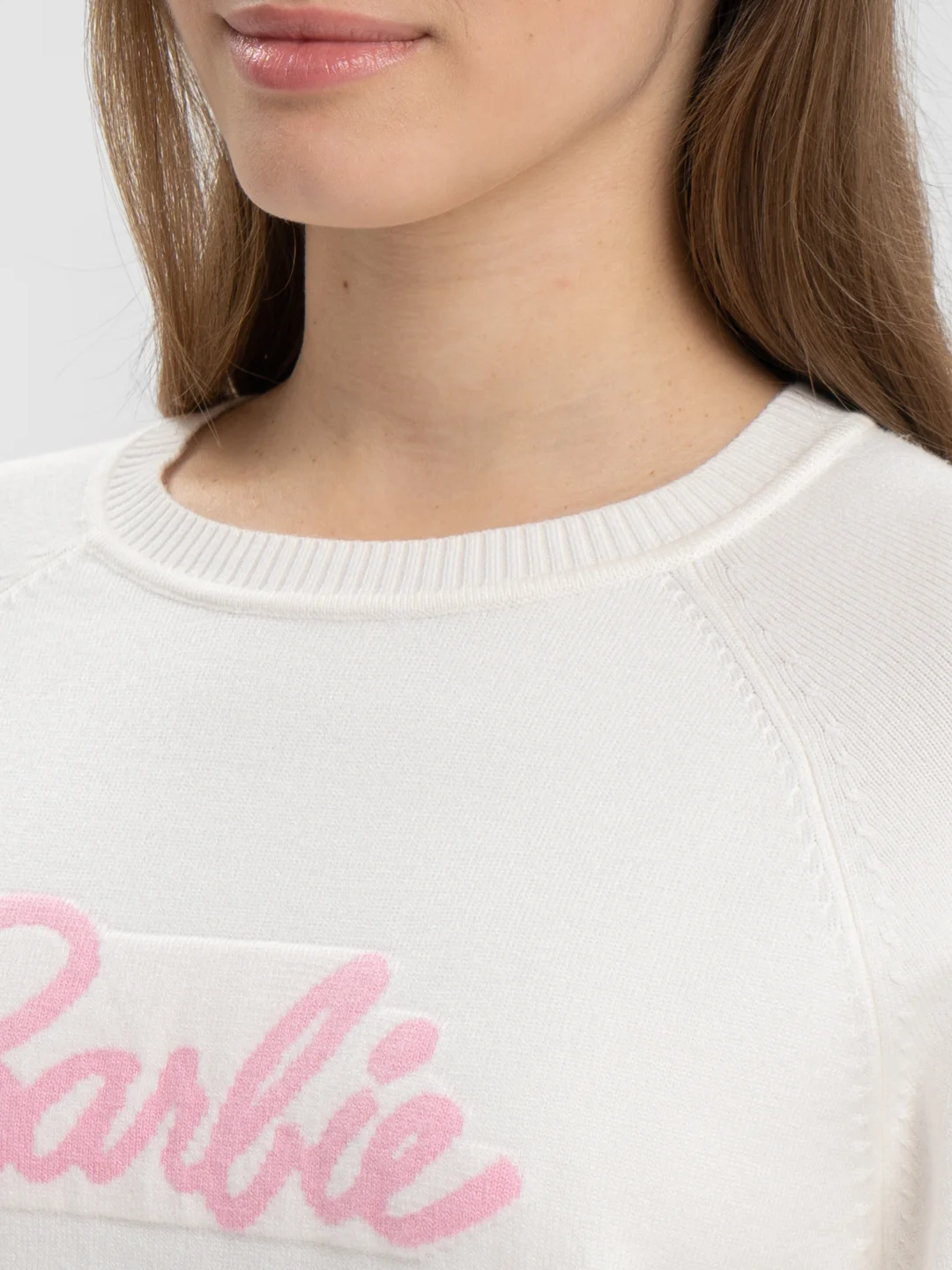 Белый джемпер женский, белый, вязанный, Barbie