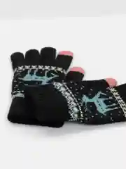 Черный перчатки сенсорные "Олени"
