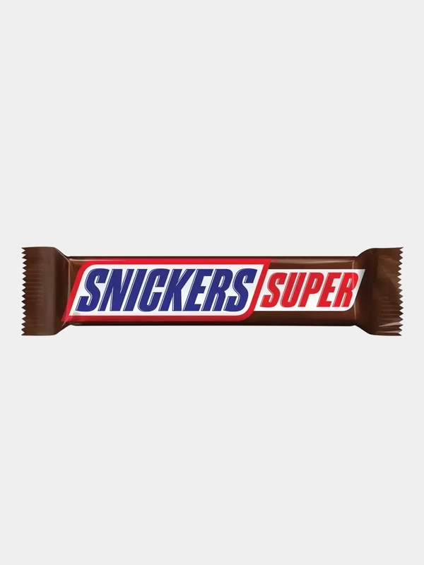 Шоколадный батончик Snickers Super, нуга, карамель, арахис, шоколад, 80г