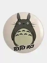 Зеленый значок, пин на одежду "Тоторо II", 37 мм., круглый, металлический