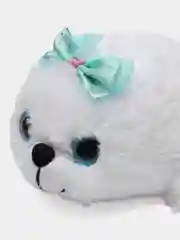 Белый мягкая игрушка нерпа Mimis "Пушистик", с бантиком