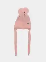 Коралловый меланж шапка детская для девочки, с завязками, бантом, Posh Detki
