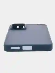 Темно-синий чехол матовый для Redmi Note 11 Pro 4G / Note 12 Pro 4G полупрозрачный, с глянцевой рамкой