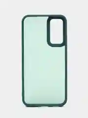 Зеленый чехол матовый для Samsung Galaxy A34, пластиковый, полупрозрачный, с глянцевой рамкой