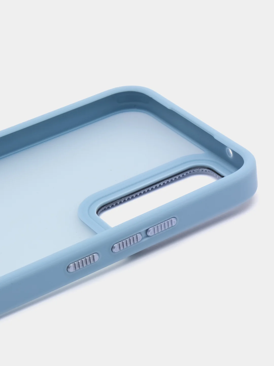 Небесно-голубой чехол матовый для Samsung Galaxy A34, пластиковый, полупрозрачный, с глянцевой рамкой