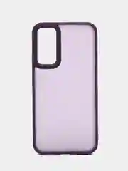 Пурпурный чехол матовый для Samsung Galaxy A34, пластиковый, полупрозрачный, с глянцевой рамкой