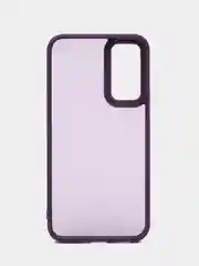 Пурпурный чехол матовый для Samsung Galaxy A34, пластиковый, полупрозрачный, с глянцевой рамкой