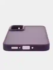 Пурпурный чехол матовый для Samsung Galaxy A34, пластиковый, полупрозрачный, с глянцевой рамкой