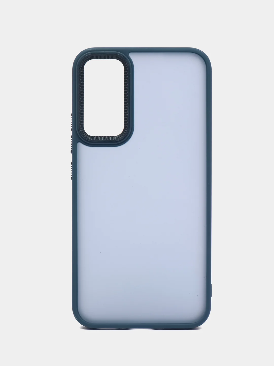 Темно-синий чехол матовый для Samsung Galaxy A34, пластиковый, полупрозрачный, с глянцевой рамкой