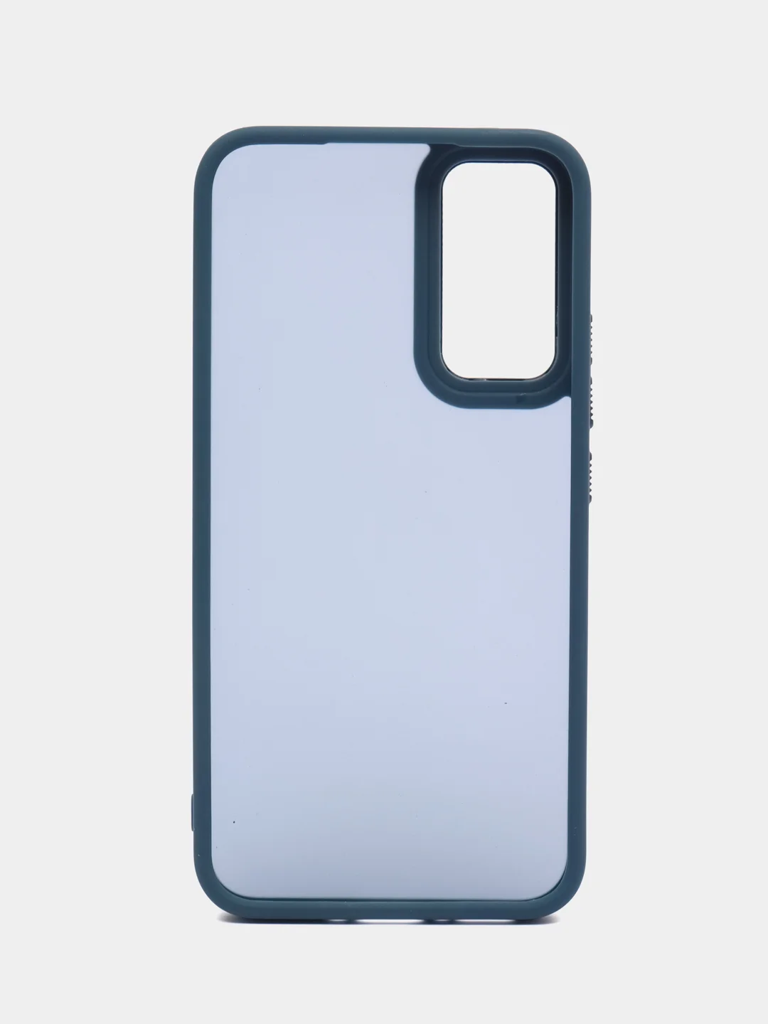 Темно-синий чехол матовый для Samsung Galaxy A34, пластиковый, полупрозрачный, с глянцевой рамкой