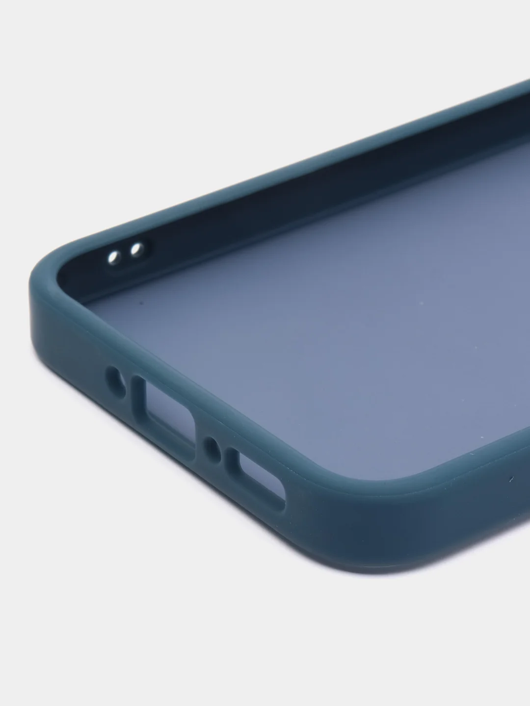 Темно-синий чехол матовый для Samsung Galaxy A34, пластиковый, полупрозрачный, с глянцевой рамкой