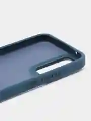 Темно-синий чехол матовый для Samsung Galaxy A34, пластиковый, полупрозрачный, с глянцевой рамкой