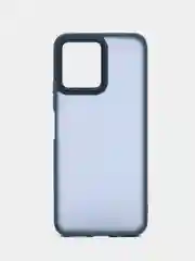 Темно-синий чехол матовый для Xiaomi Redmi 12, пластиковый, полупрозрачный, с глянцевой рамкой