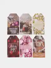 Открытки "С Новым Годом", 6 штук в наборе 5х9 см /шильдики на подарок новогодние открытки