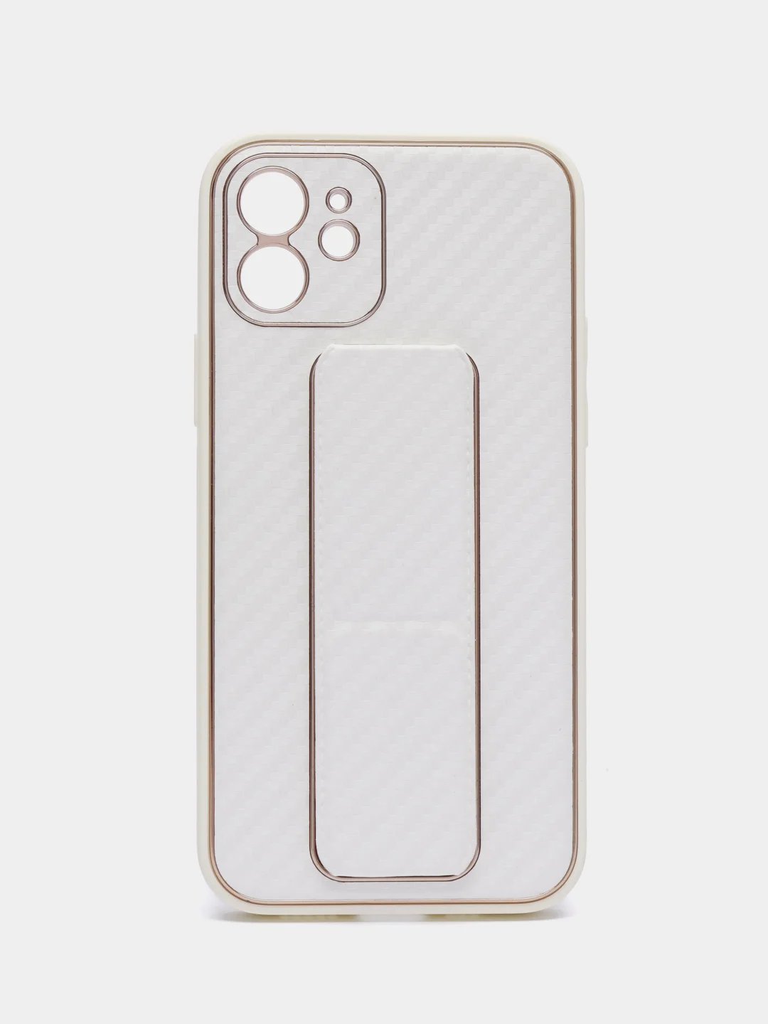 Белый чехол с магнитной подставкой-держателем на iPhone 12/Pro/Max, 13/Pro/Max, 14/Pro/Max/Plus