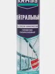 Герметик Krass, нейтральный, силиконовый, бесцветный, 300 мл