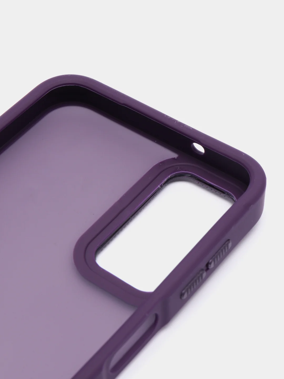 Пурпурный чехол матовый для Samsung Galaxy A14, пластиковый, полупрозрачный, с глянцевой рамкой