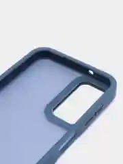 Темно-синий чехол матовый для Samsung Galaxy A14, пластиковый, полупрозрачный, с глянцевой рамкой