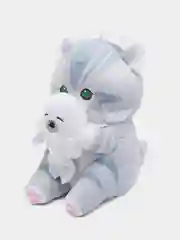 Серый мягкая игрушка "Кот акула", 20 см, кот, в руке акула, кит