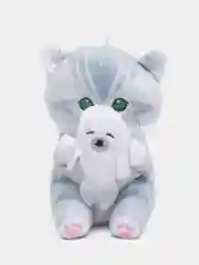 Серый мягкая игрушка "Кот акула", 20 см, кот, в руке акула, кит