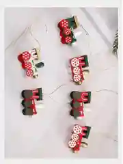 Новогодние игрушки, деревянный набор, подвесное украшение для рождественской елки