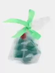Тёмно-зелёный мыло ручной работы сувенирное "Ёлочка снежная" в Новогодней упаковке. 35 гр