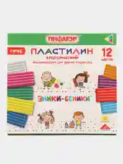 Пластилин классический ПИФАГОР "ЭНИКИ-БЕНИКИ СУПЕР", 12 цветов, 240 грамм, стек
