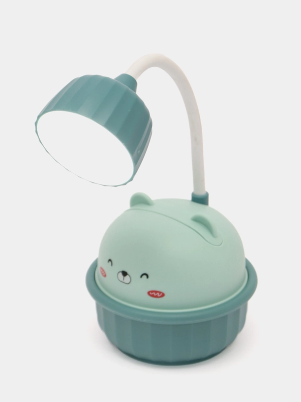 Настольная лампа "Мишка" LED 3Вт USB, голубой, 8,6 х 8,6 х 20,5 см