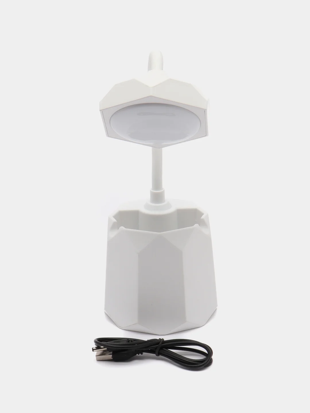 Лампа настольная "Грани" LED 1 режим 4,2Вт USB, белый, 9х9х32,5 см