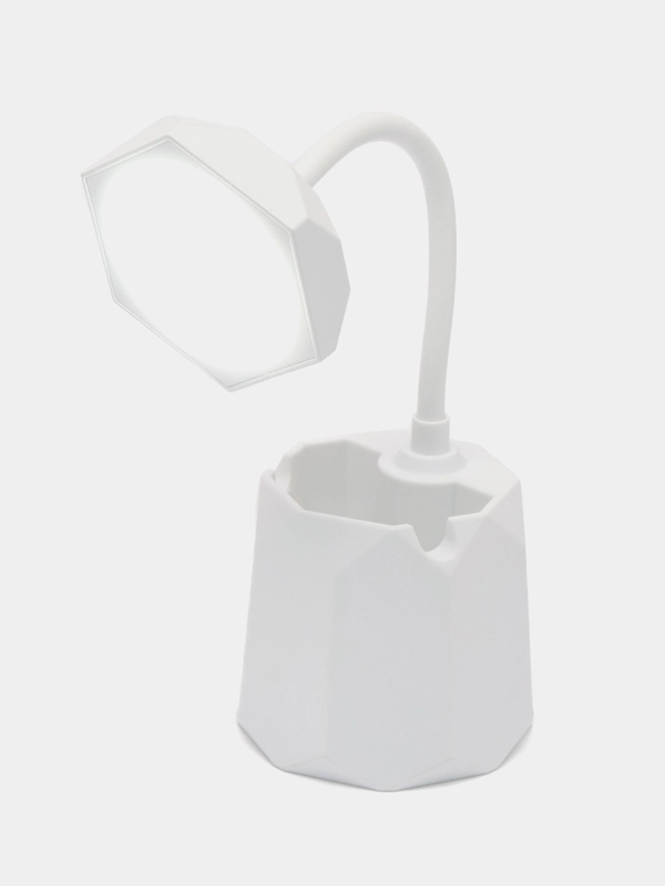 Лампа настольная "Грани" LED 1 режим 4,2Вт USB, белый, 9х9х32,5 см
