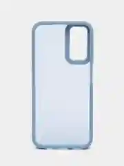 Небесно-голубой чехол матовый для Samsung Galaxy A14, пластиковый, полупрозрачный, с глянцевой рамкой