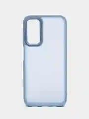 Небесно-голубой чехол матовый для Samsung Galaxy A14, пластиковый, полупрозрачный, с глянцевой рамкой