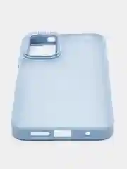 Небесно-голубой чехол матовый для Redmi Note 12S, пластиковый, полупрозрачный, с глянцевой рамкой