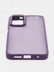 Пурпурный чехол матовый для Redmi Note 12S, пластиковый, полупрозрачный, с глянцевой рамкой