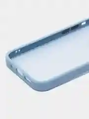 Небесно-голубой чехол матовый на iPhone 11, 14, 14 Pro, 14 Pro Max, 15 Pro, полупрозрачный, с глянцевой рамкой