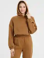 Карамельный женский спортивный костюм, с капюшоном