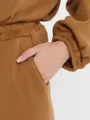 Карамельный женский спортивный костюм, с капюшоном