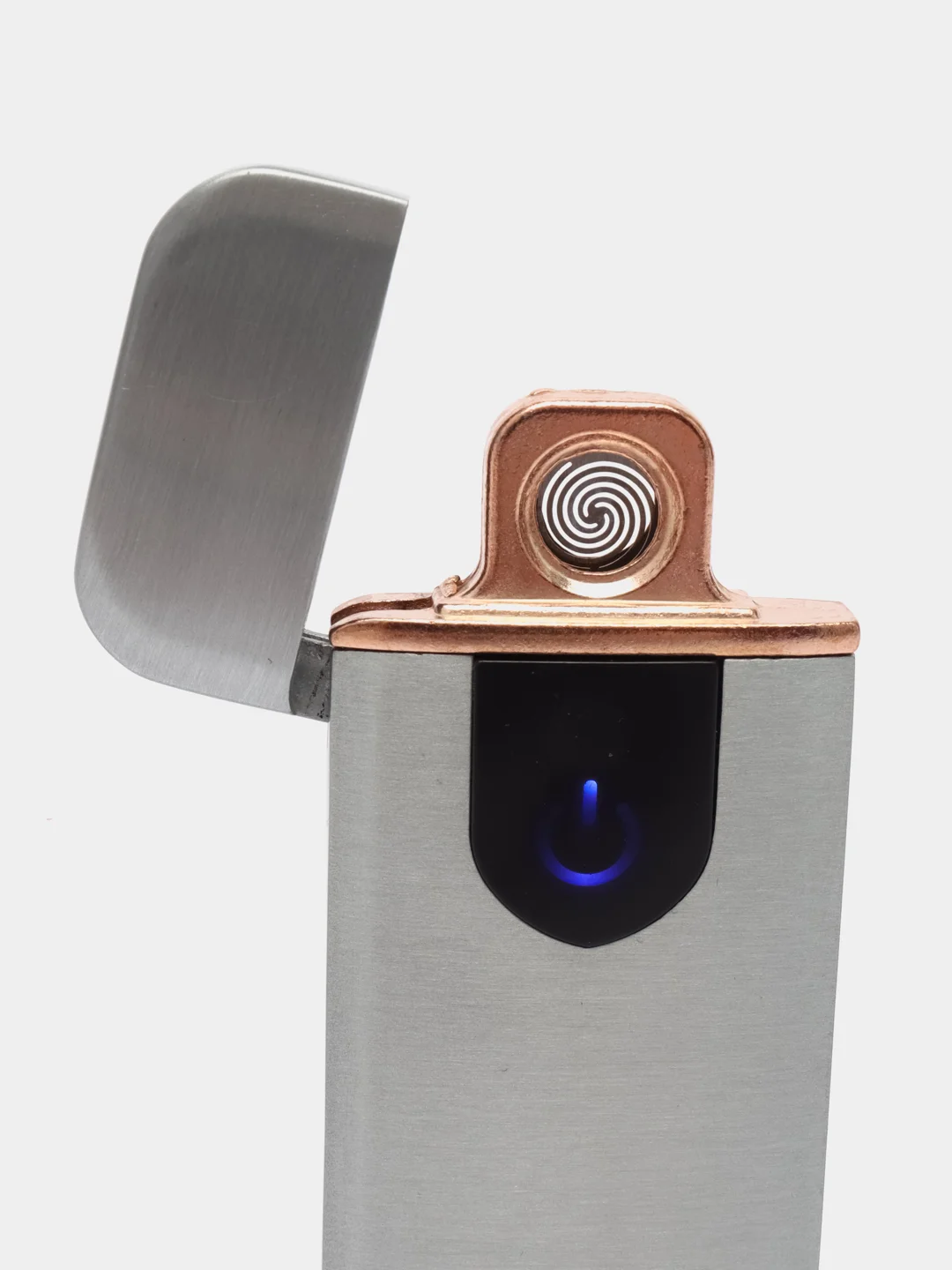 Зажигалка электронная "Авилес" USB, спираль, сенсор, серебристая 7.9х3.1 см