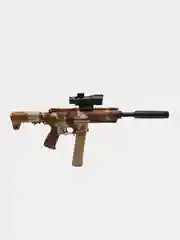 Коричневый автомат SUPER POWER MACHINE GUN, пневмотический, с электрическим приводом