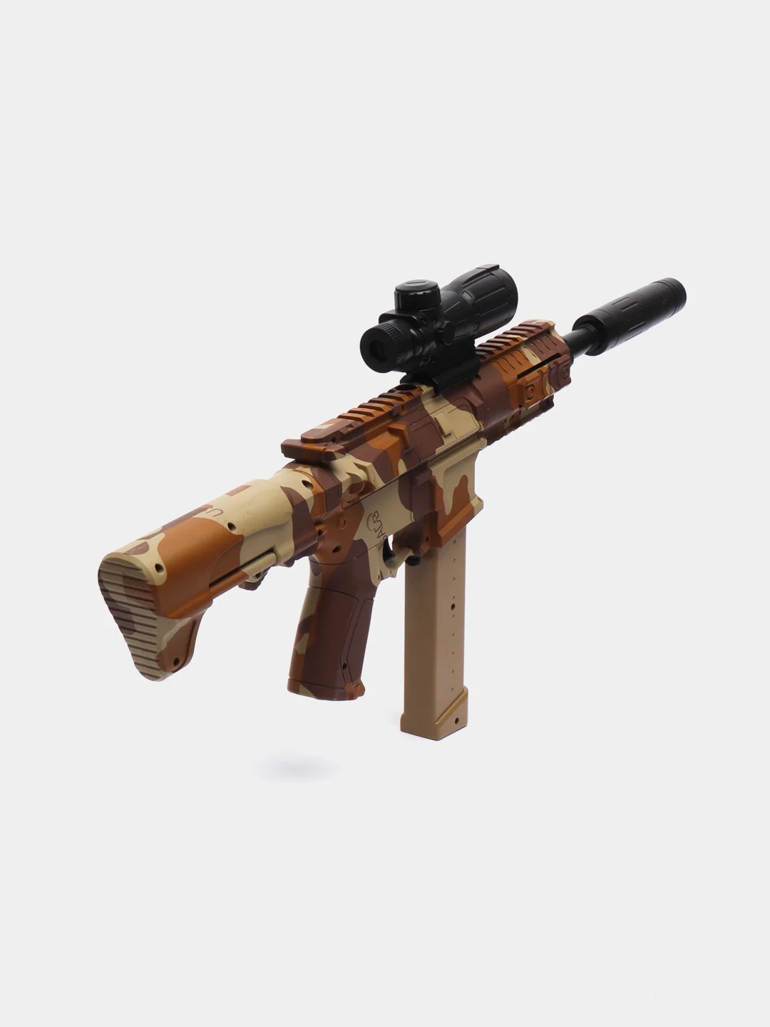 Коричневый автомат SUPER POWER MACHINE GUN, пневмотический, с электрическим приводом
