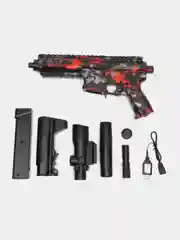 Красный автомат SUPER POWER MACHINE GUN, пневмотический, с электрическим приводом
