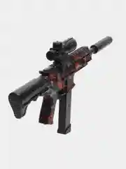 Красный автомат SUPER POWER MACHINE GUN, пневмотический, с электрическим приводом