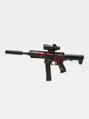 Красный автомат SUPER POWER MACHINE GUN, пневмотический, с электрическим приводом