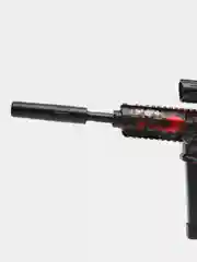 Красный автомат SUPER POWER MACHINE GUN, пневмотический, с электрическим приводом