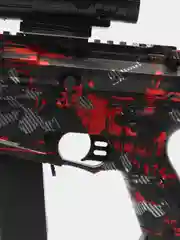 Красный автомат SUPER POWER MACHINE GUN, пневмотический, с электрическим приводом