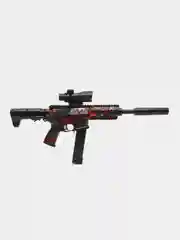 Красный автомат SUPER POWER MACHINE GUN, пневмотический, с электрическим приводом