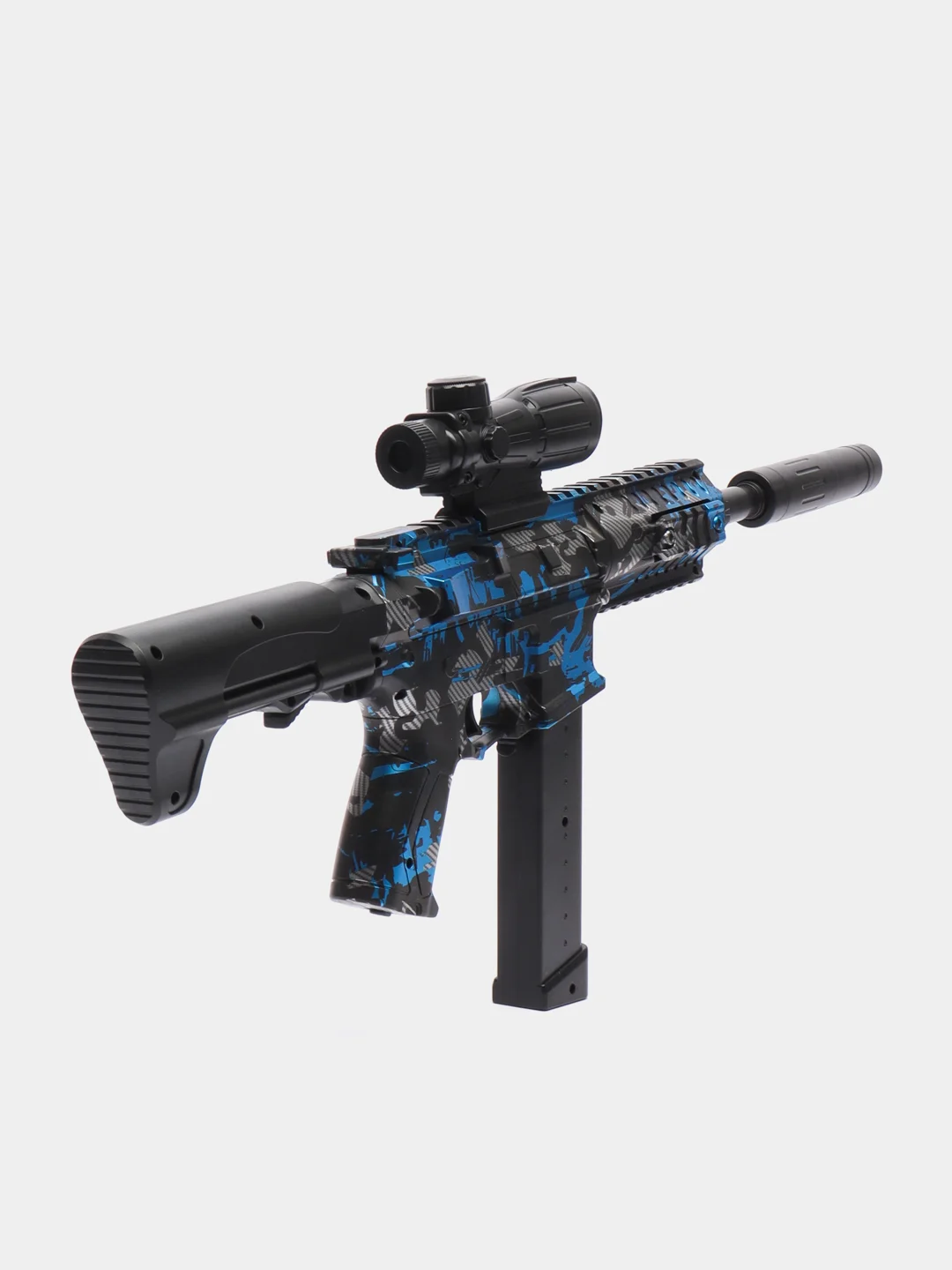 Синий автомат SUPER POWER MACHINE GUN, пневмотический, с электрическим приводом